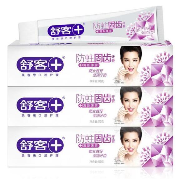 防止牙龈出血、防龋，就用含氟舒客牙膏(图2)